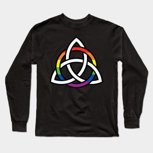 Rainbow Pride Encircled Triquetra Long Sleeve T-Shirt